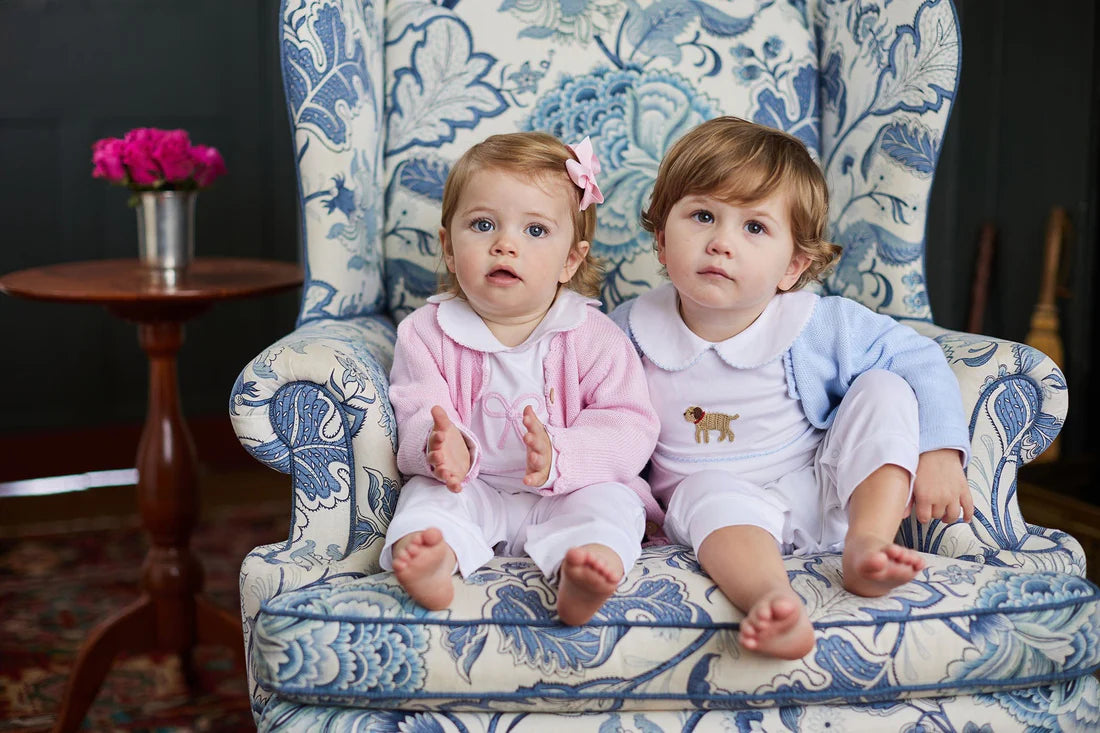 LITTLE ENGLISH CROCHET CARDIGAN PINK BOW