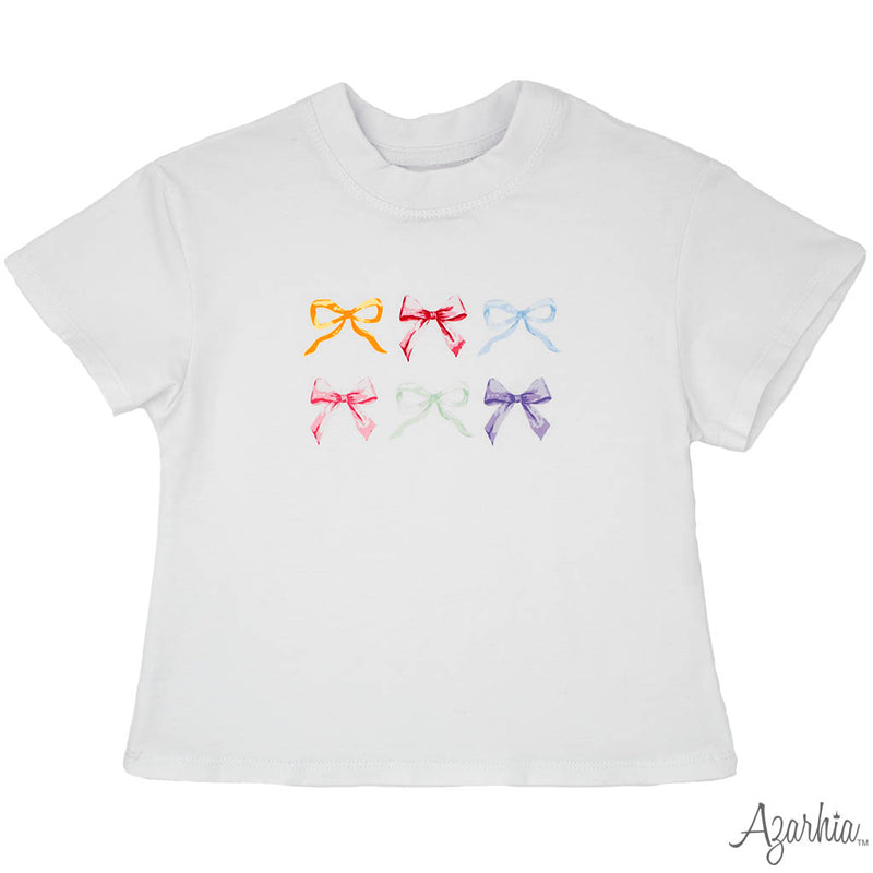 AZARHIA BOWS SCREEN PRINT ON WHITE BOXY TEE