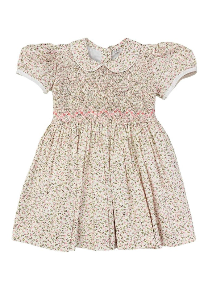 LULU BEBE PINK FLORAL SMOCK BODICE DRESS