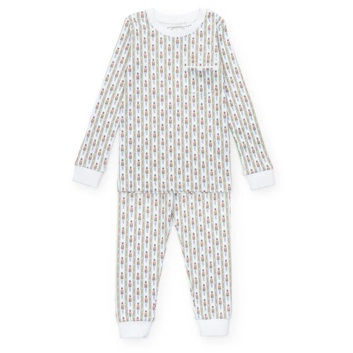 LILA AND HAYES BRADFORD BOYS PIMA COTTON PAJAMA PANT SET NUTCRACKER STRIPE