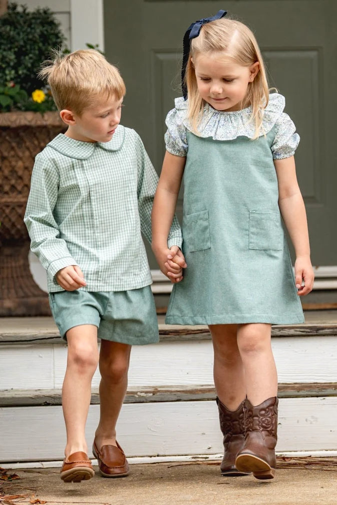 The Oaks Tyler Teal Briar Check Short Set