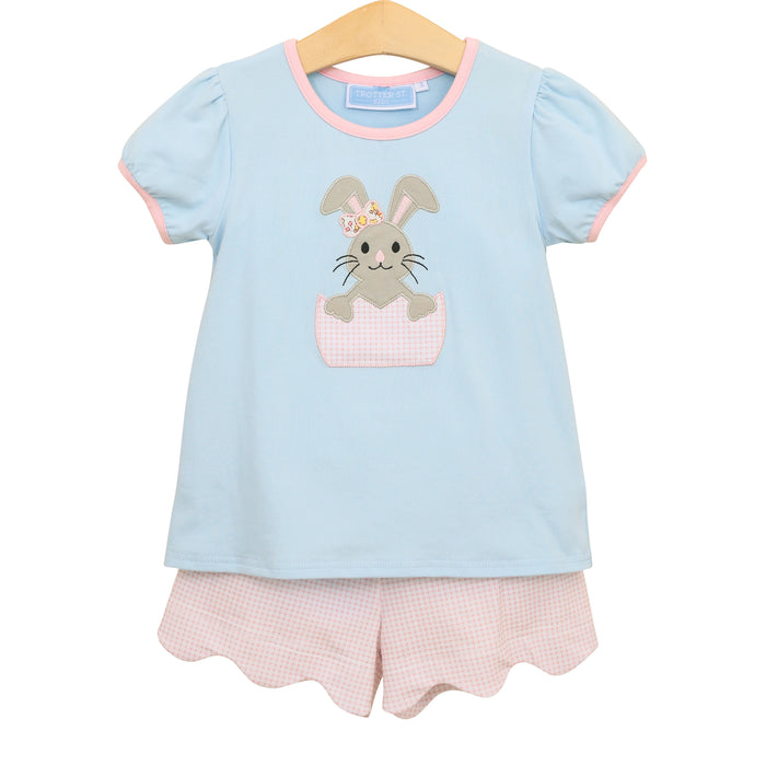 TROTTER STREET BUNNY SCALLOPED SHORT SET