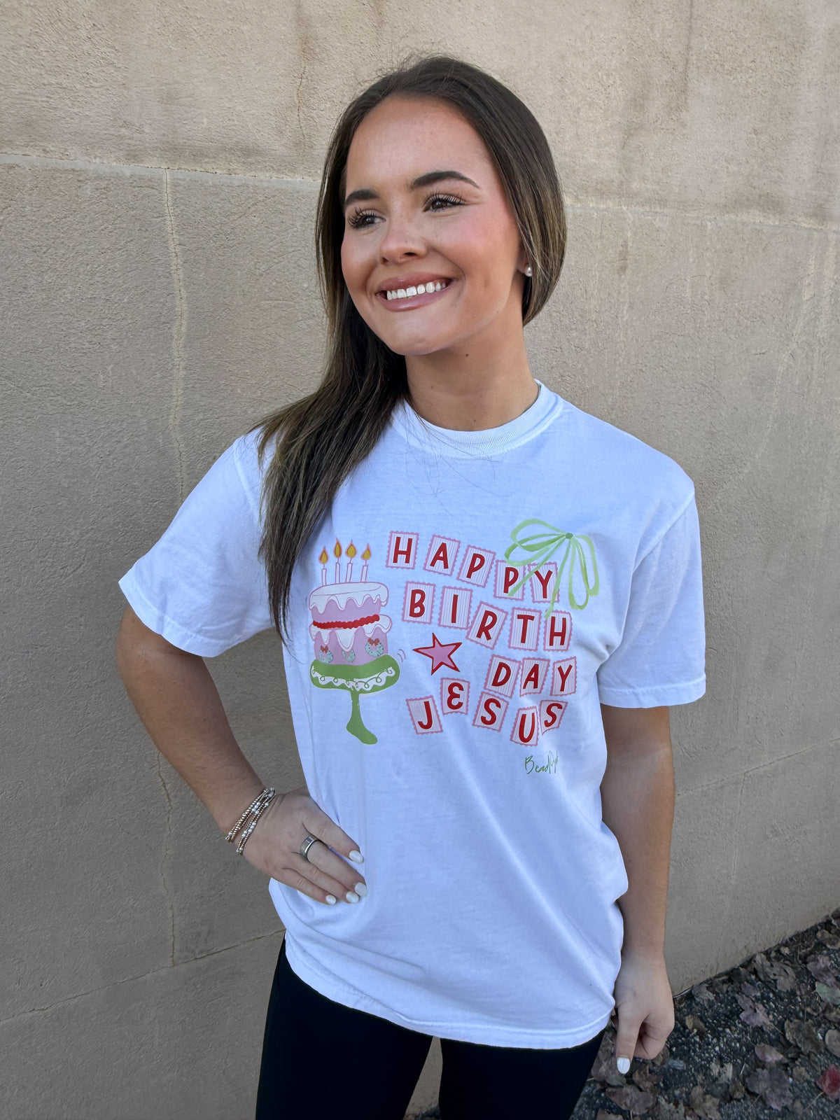 BEAD SHACK HAPPY BIRTHDAY JESUS COMFORT COLOR TEE