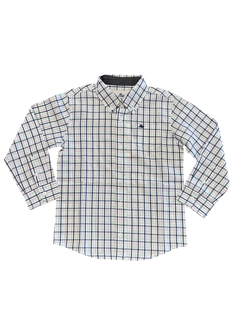 Dress Shirt Navy/Mint/Lavender