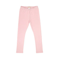 Light pink knit leggings for toddlers, shown flat against a solid white background.