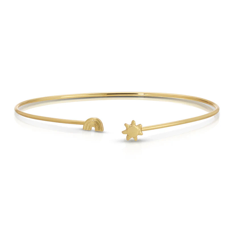 Dainty Connection Cuff - Sunny Skies - Sun & Rainbow