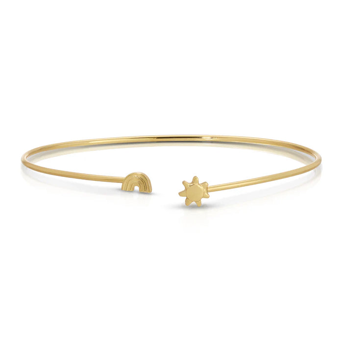 Dainty Connection Cuff - Sunny Skies - Sun & Rainbow