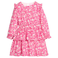 BISBY CARLETON DRESS HOT PINK ABSTRACT FLORAL