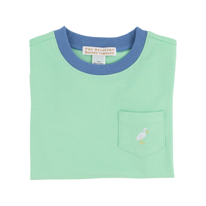 TBBC CARTER CREWNECK GRACE BAY GREEN WITH BARBADOS BLUE