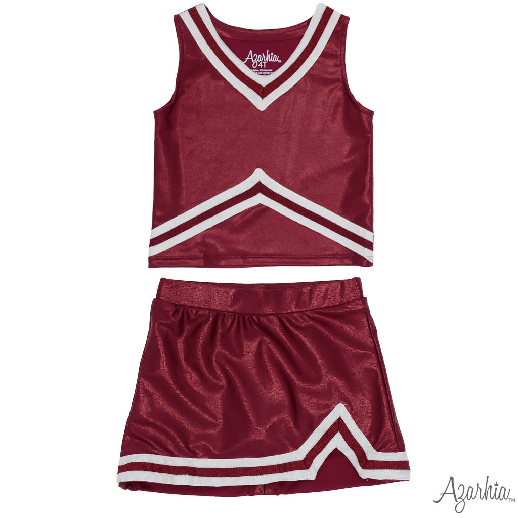 Shimmer Cheer Suit in Maroon