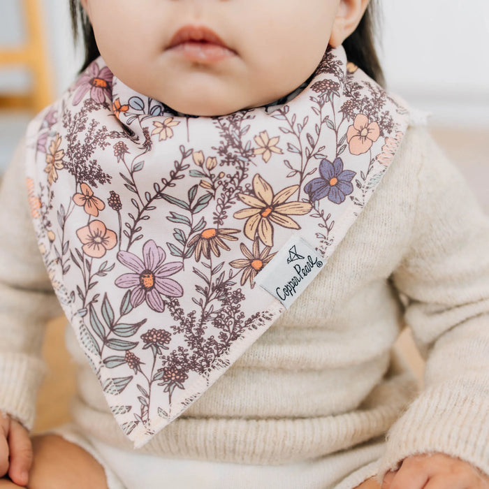 COPPER PEARL FLORA BIB SET