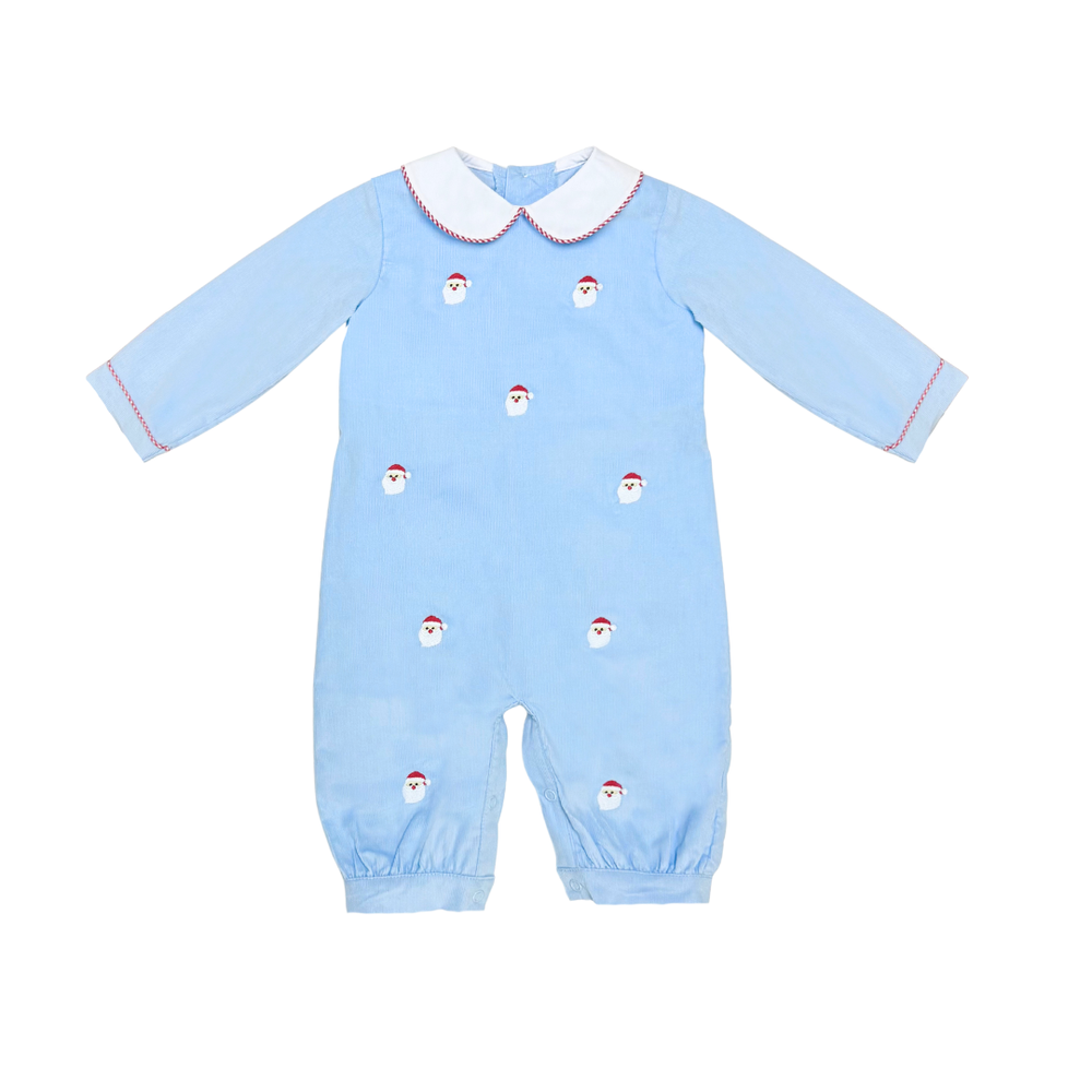 Zuccini Kids Santa Face Oliver Bubble | Light Blue Cotton Corduroy ...