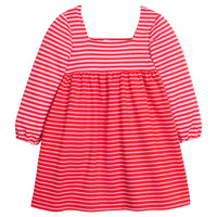 BISBY CORA DRESS PINK & RED PIQUE STRIPE