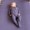 KYTE BABY ZIPPERED FOOTIE IN CURRANT