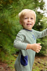 TBBC Rayburn Romper Grier Green And Palmetto Pearl Stripe