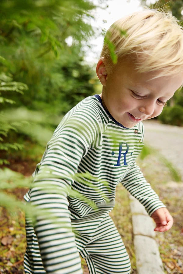 TBBC Rayburn Romper Grier Green And Palmetto Pearl Stripe