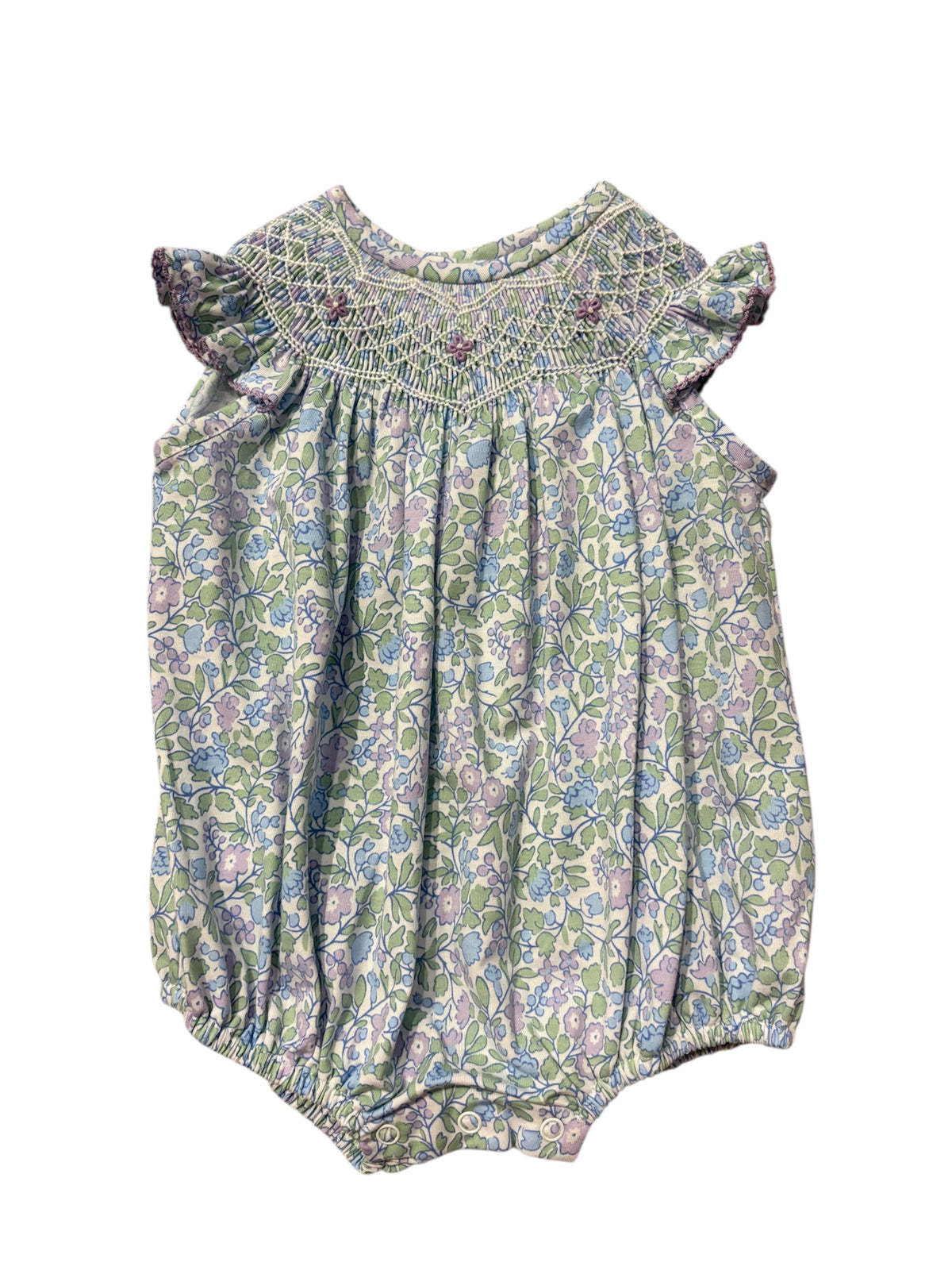 LILAC FLORAL SMOCKED GEO BUBBLE