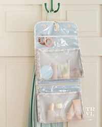 TRVL BUNDLE UP HANGING TOILETRY ANTIBES WITH NAVY PINSTRTIPE LINER