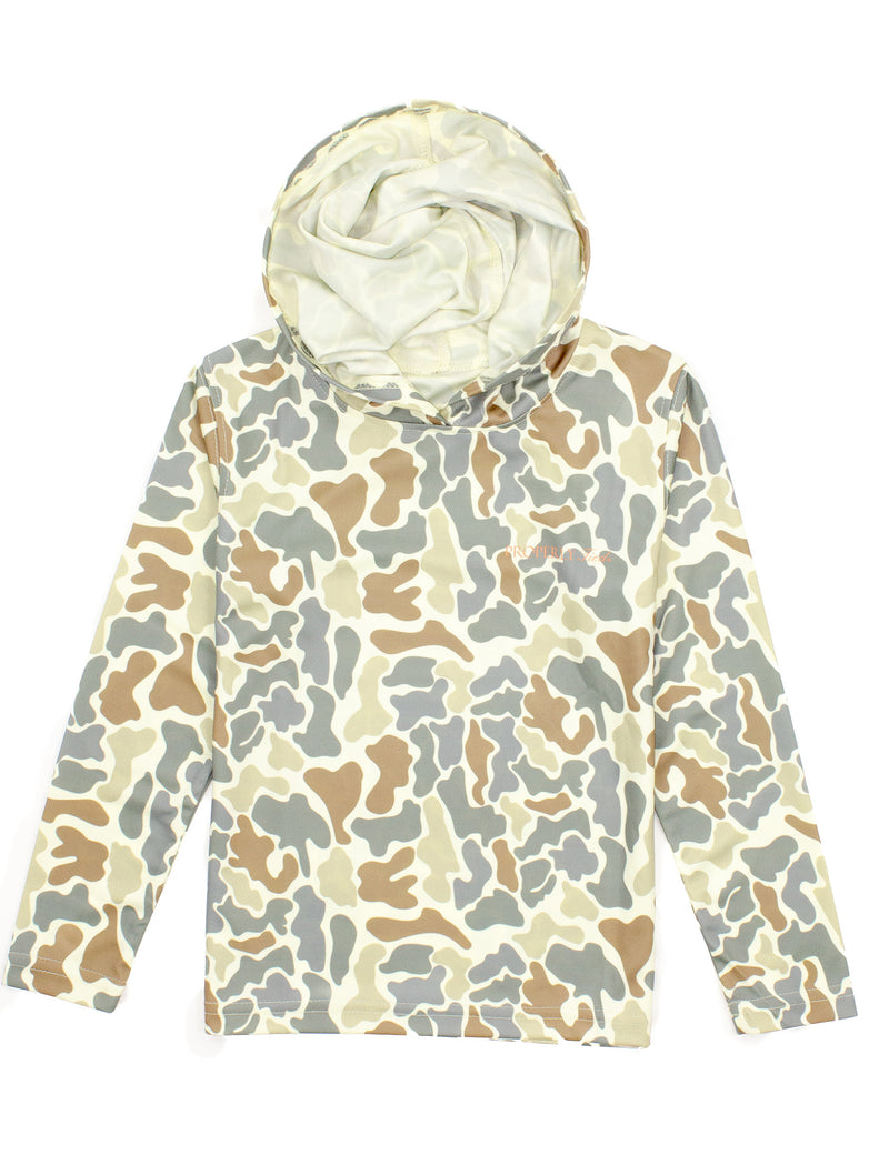 PROPERLY TIED BOYS SPORTSMAN PERFORMANCE HOODIE FIELD CAMO