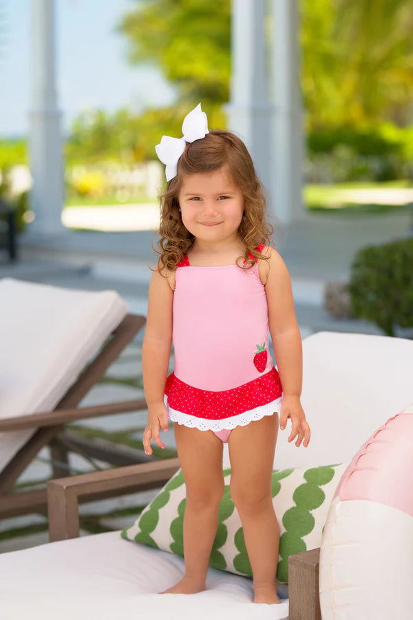 Grace Bay Bathing Suit Hamptons Hot Pink Richmond Red With Strawberry