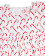 SMOCKINGBIRD CANDY CANE PUFF SLEEVE DRESS