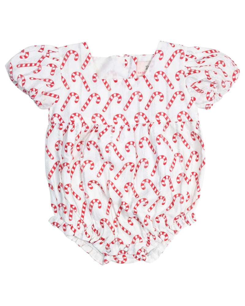 SMOCKINGBIRD CANDY CANE PUFF SLEEVE BUBBLE