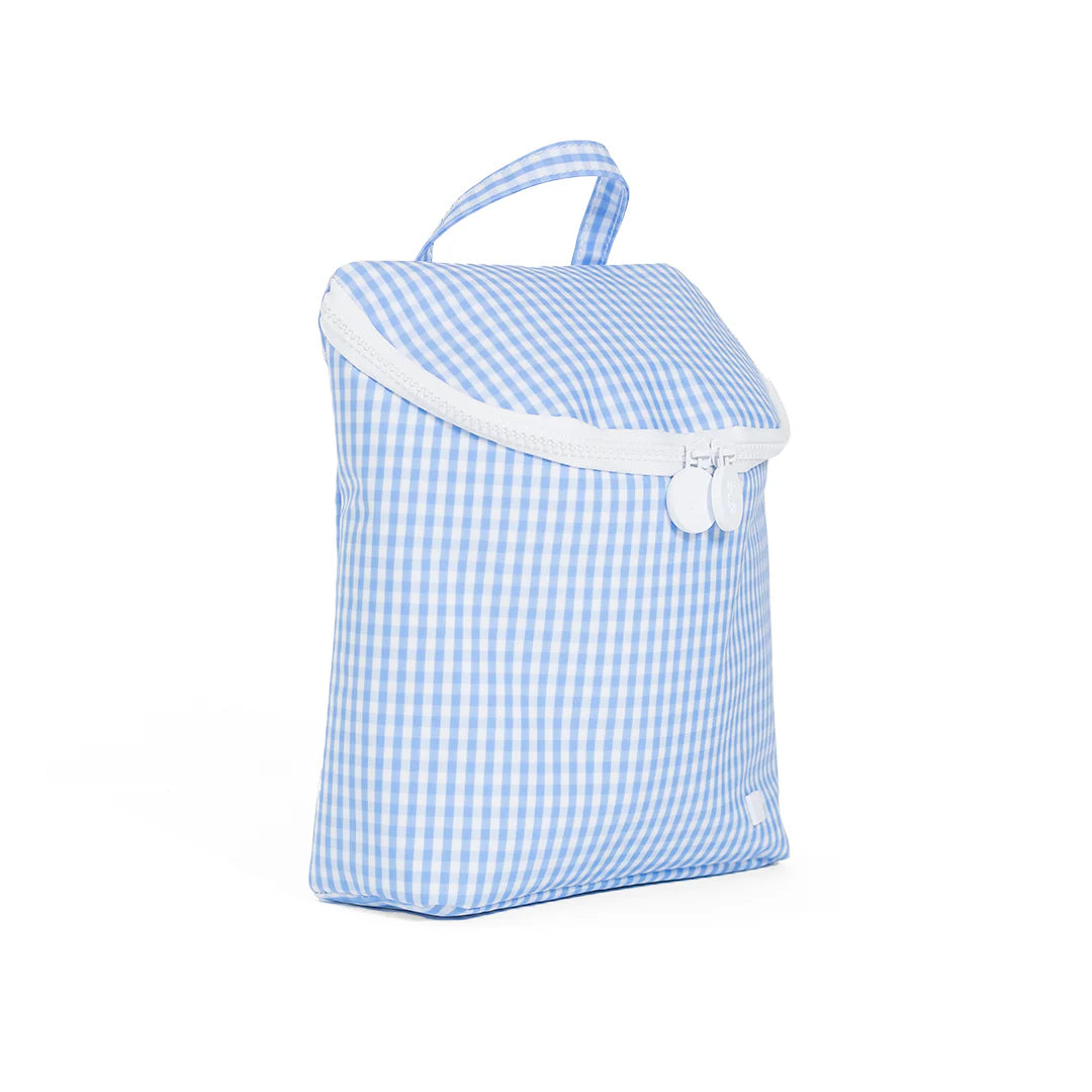 TRVL TAKE AWAY INSULATED LUNCH BAG PIMLICO STRIPE CHAMBRAY