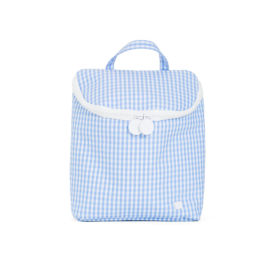 TRVL TAKE AWAY INSULATED LUNCH BAG PIMLICO STRIPE CHAMBRAY