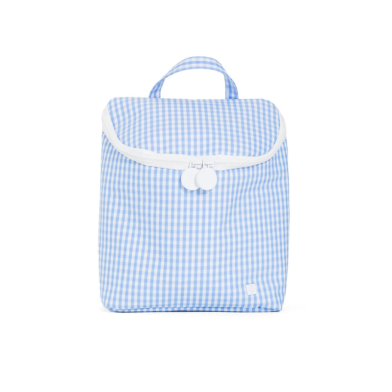 TRVL TAKE AWAY INSULATED LUNCH BAG PIMLICO STRIPE CHAMBRAY