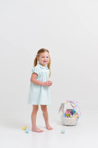 TBBC HOLLY DAY DRESS SEA ISLAND SEAFOAM WITH WORTH AVENUE WHITE