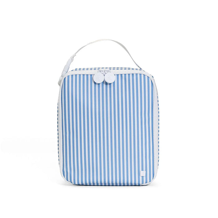 TRVL LUNCH BOX INSULATED LUNCH BAG PIMLICO STRIPE CHAMBRAY