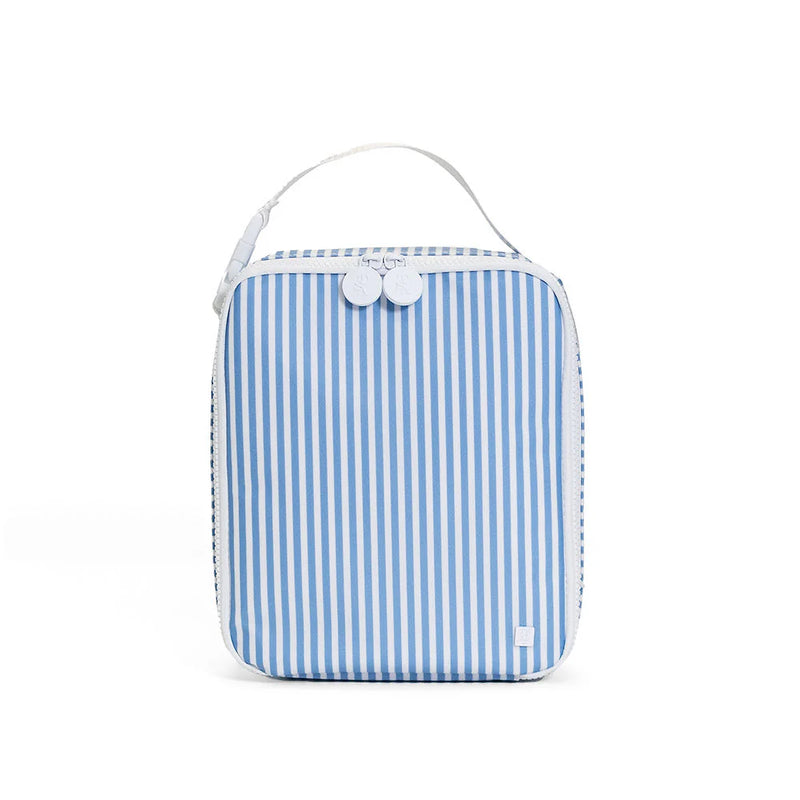 TRVL LUNCH BOX INSULATED LUNCH BAG PIMLICO STRIPE CHAMBRAY