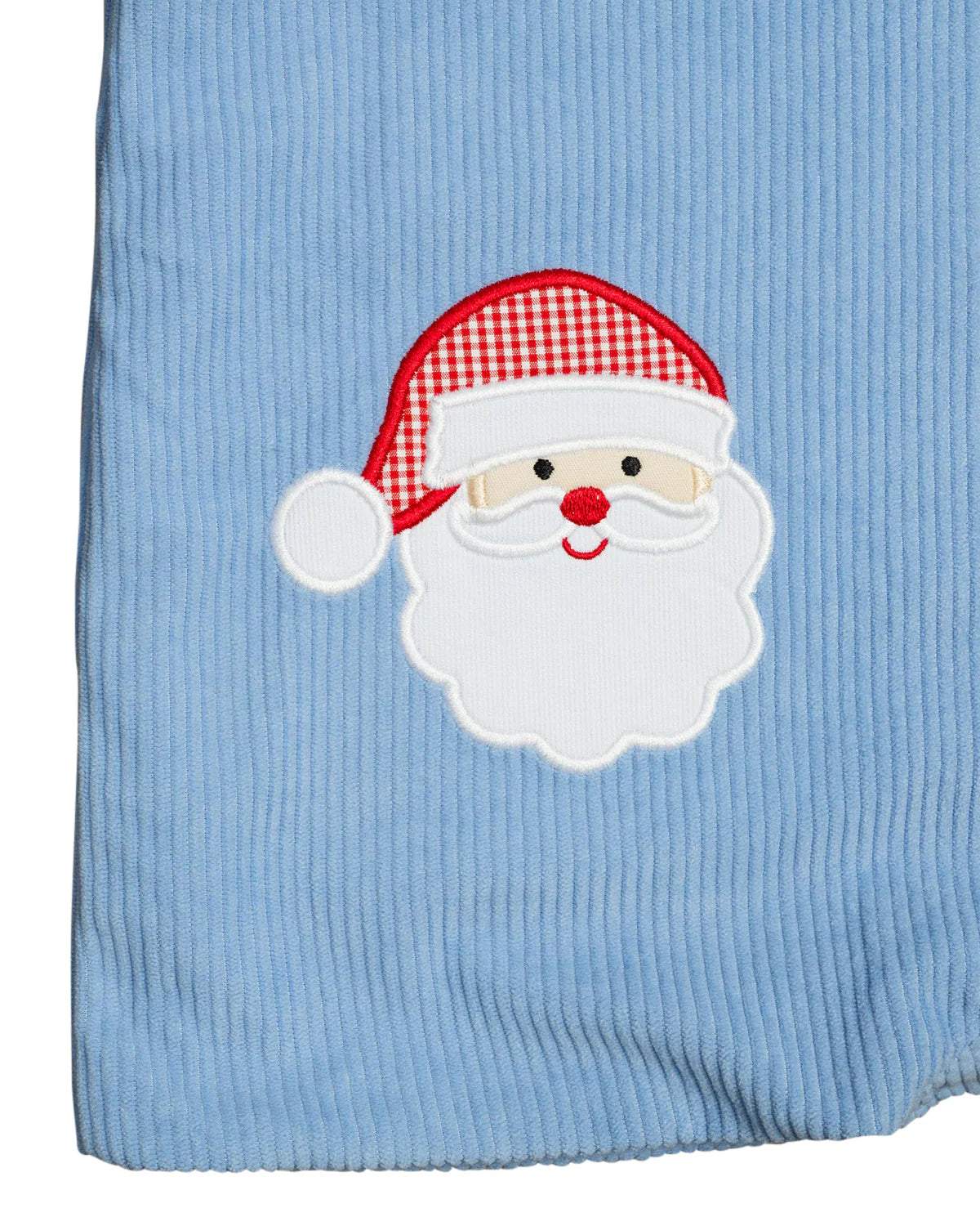 SMOCKINGBIRD BLUE SANTA APPLIQUE POCKET SHORTALL