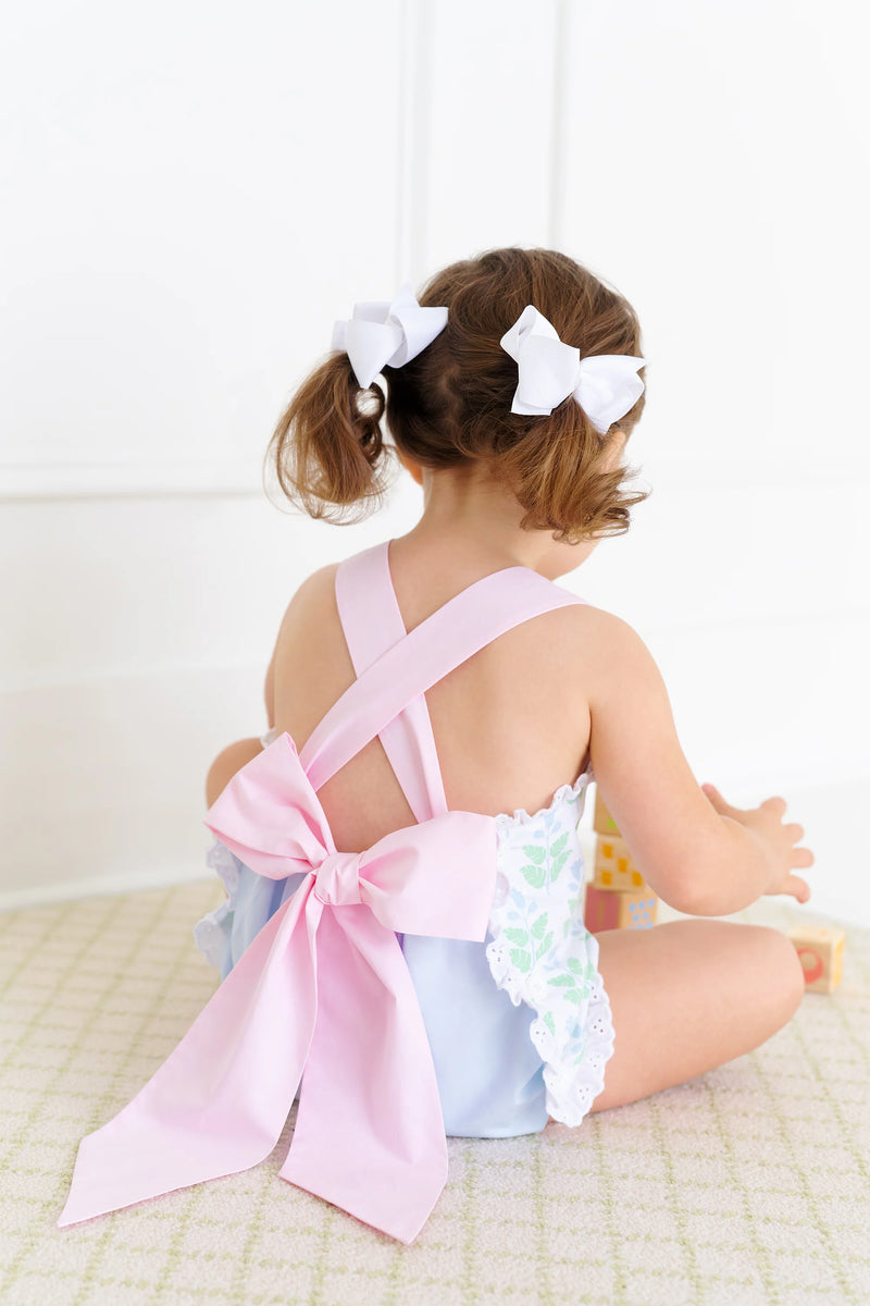 TBBC SISI SUNSUIT HANOVER HANDBLOCK WITH PALM BEACH PINK AND BUCKHEAD BLUE