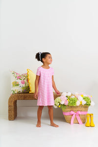 TBBC POLLY PLAY DRESS HAMPTONS HOT PINK GINGHAM