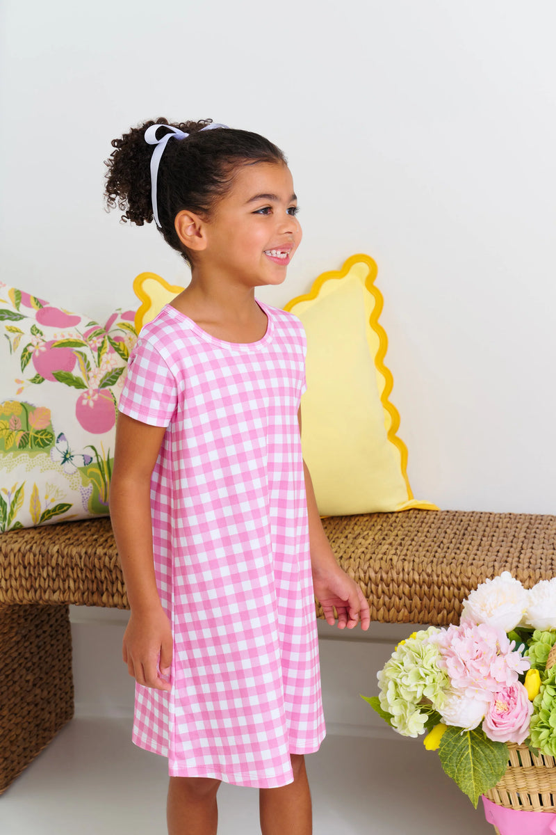 TBBC POLLY PLAY DRESS HAMPTONS HOT PINK GINGHAM