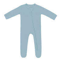 KYTE BABY ZIPPERED  FOOTIE IN DUSTY BLUE