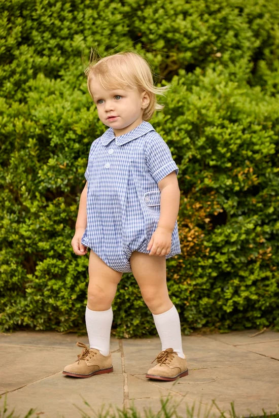 Little English Davant Bubble Gray Blue Gingham