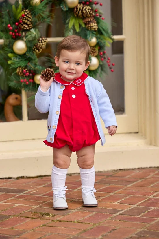 Little English Davant Bubble Red Corduroy