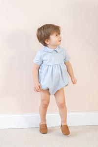 LA BOUTIQUE BY DONDOLO LUCAS BOY BUBBLE BLUE GINGHAM