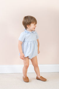 LA BOUTIQUE BY DONDOLO LUCAS BOY BUBBLE BLUE GINGHAM