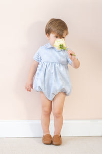 LA BOUTIQUE BY DONDOLO LUCAS BOY BUBBLE BLUE GINGHAM