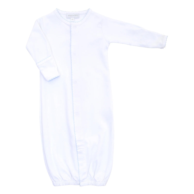 MAGNOLIA BABY CONVERTER GOWN WHITE WITH BLUE