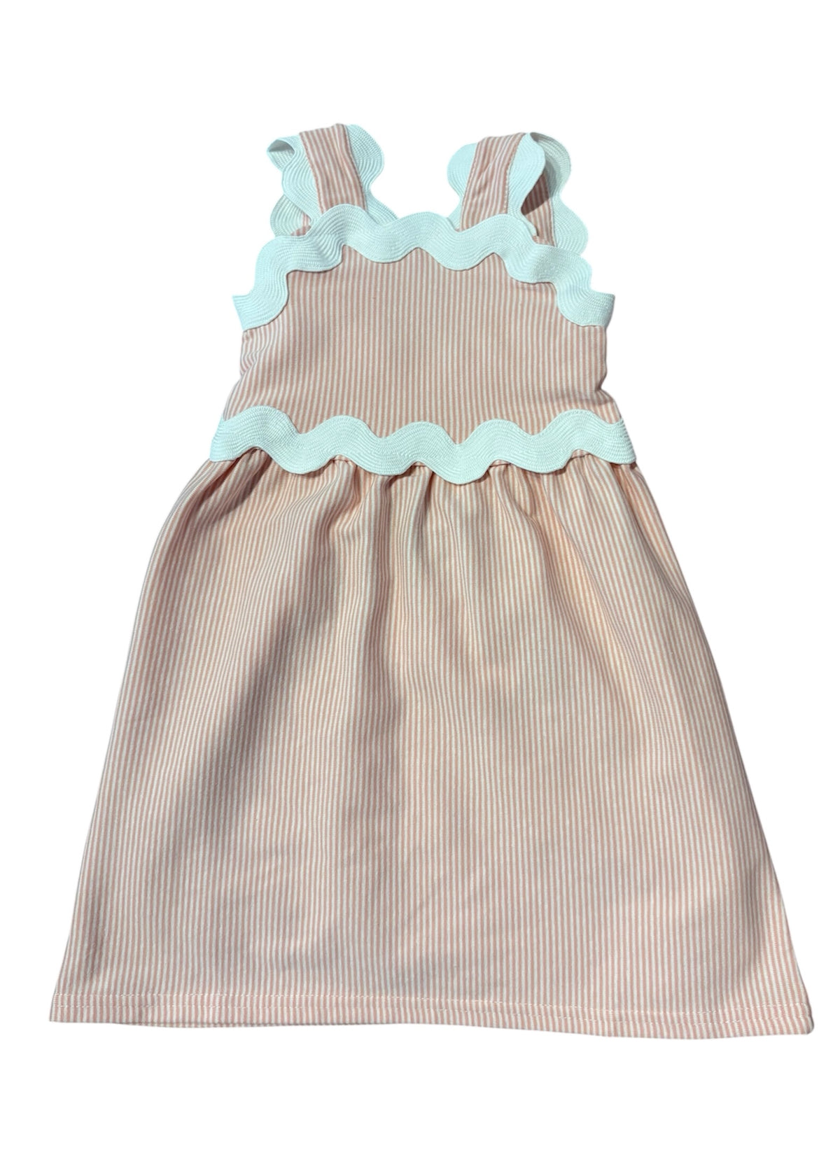 REESE RIC RAC DRESS PEACH STRIPE