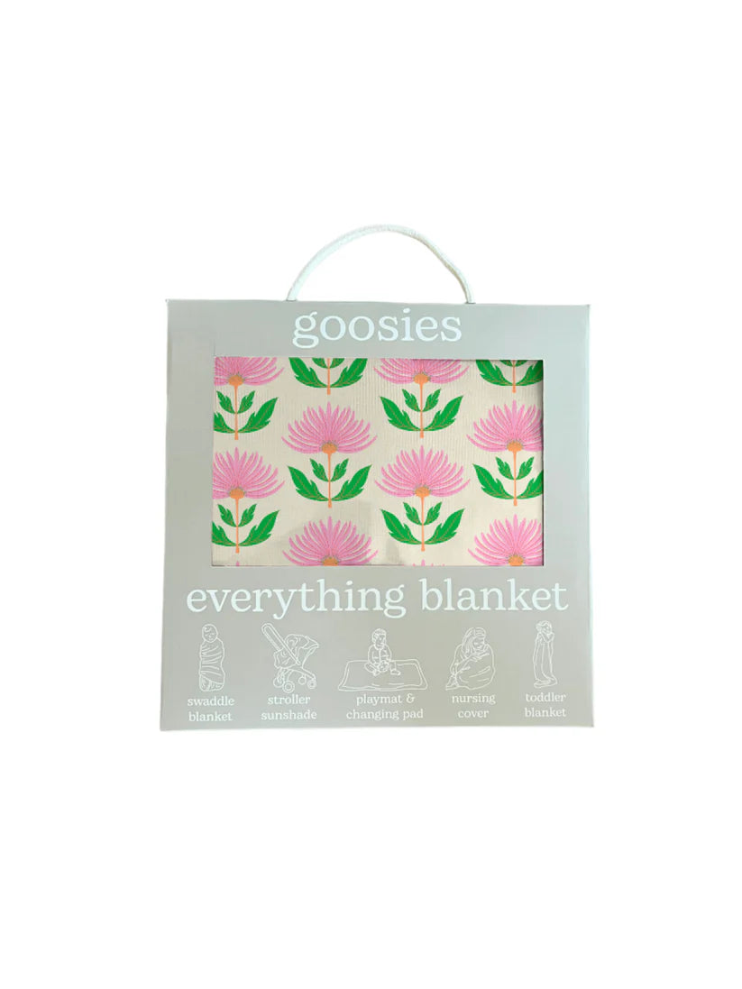 GOOSIES EVERYDAY BLANKET PINK BLOCK FLOWER