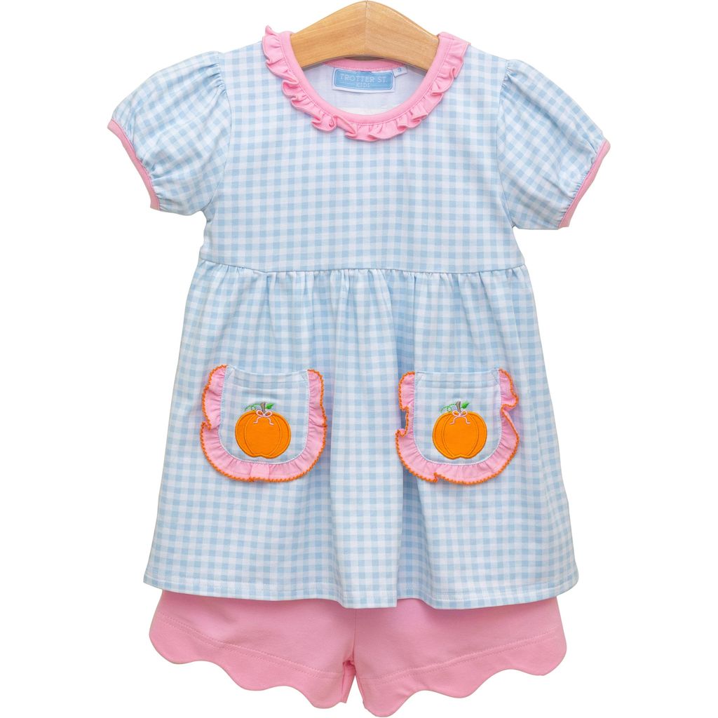 TROTTER STREET PUMPKIN RUFFLE SHORT SET
