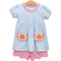 TROTTER STREET PUMPKIN RUFFLE SHORT SET