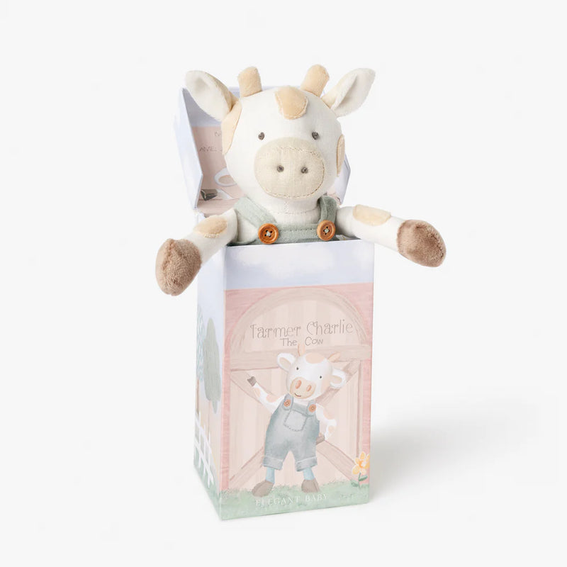 ELEGANT BABY CHARLIE THE COW SNUGGLER WITH GIFT BOX