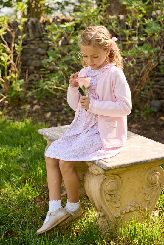 Little English Bow Pocket Cardigan Light Pink