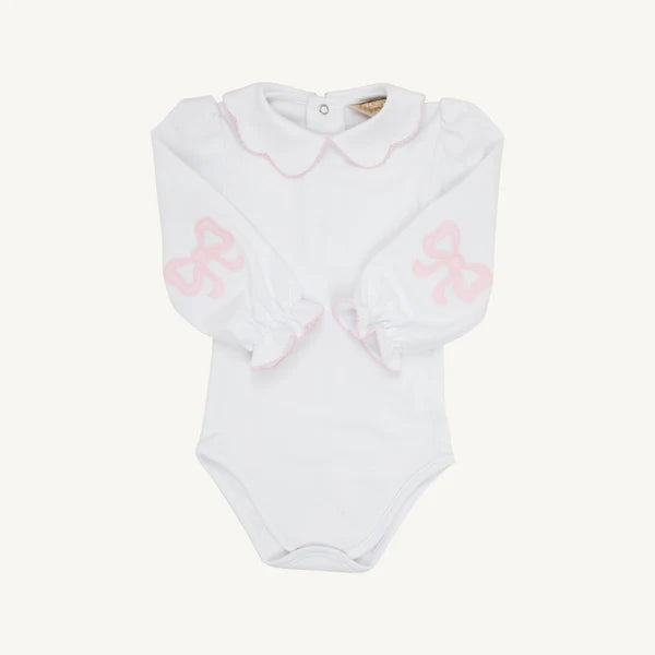 TBBC EMMA ELBOW PATCH ONESIE  WORTH AVE. WHITE
